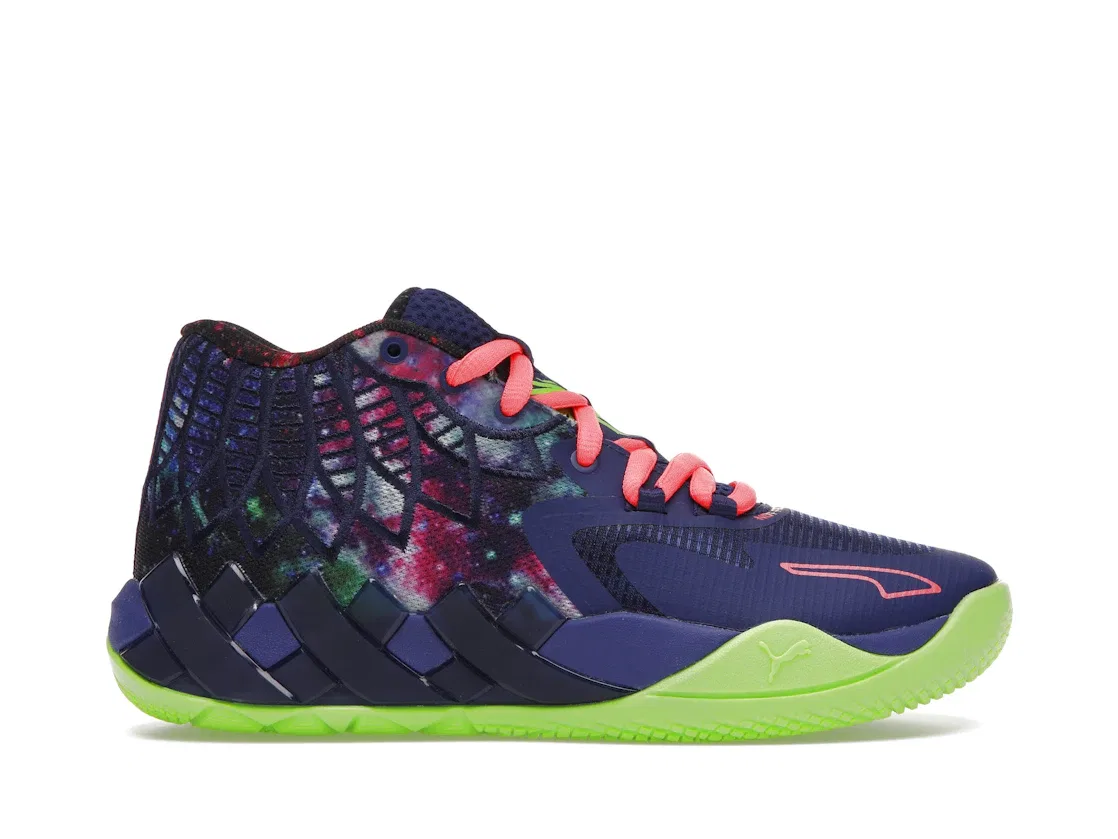 Детские кроссовки для мальчиков с принтом Puma LaMelo Ball MB.01, Elektro Blue Green Gecko