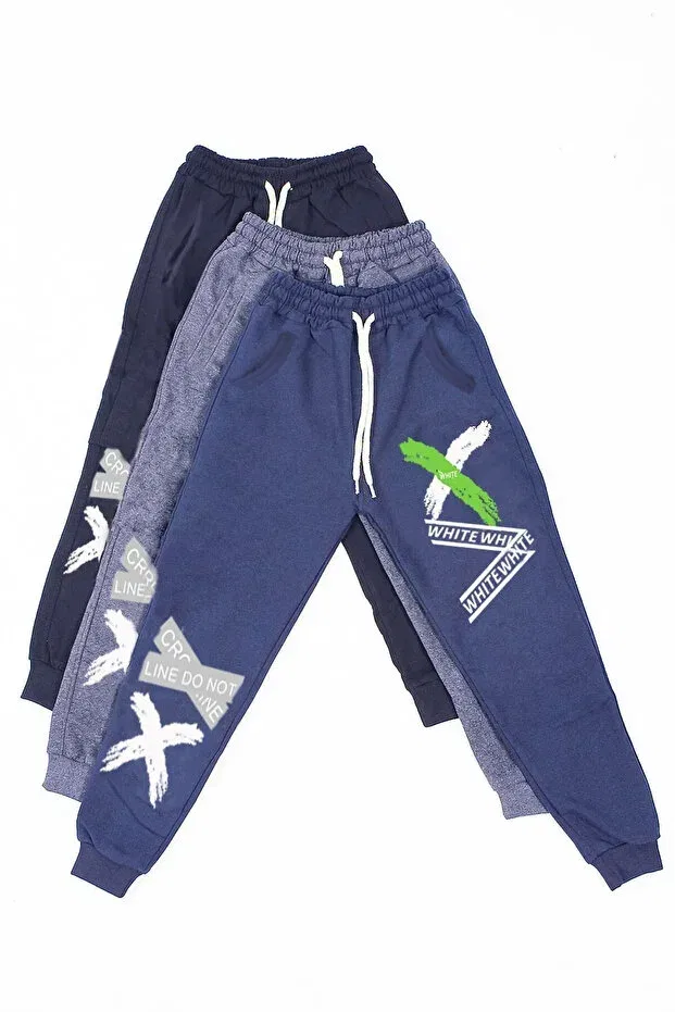 Детские спортивные штаны для мальчиков с принтом Licensed Fyk Kids, Navy-Blue-Smoked-Black
