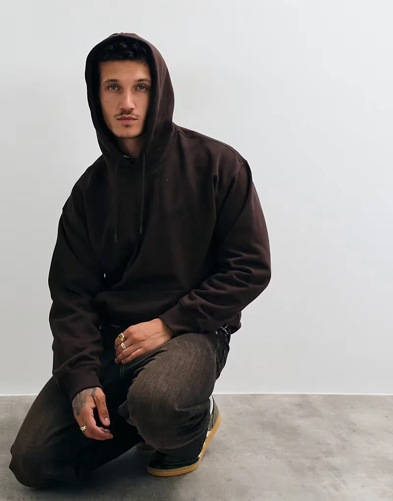 Свободная толстовка Adidas Originals темно-коричневый