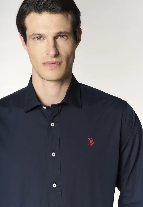Рубашка хлопок с эластаном U.S. Polo Assn., Blu, синий — фото 4