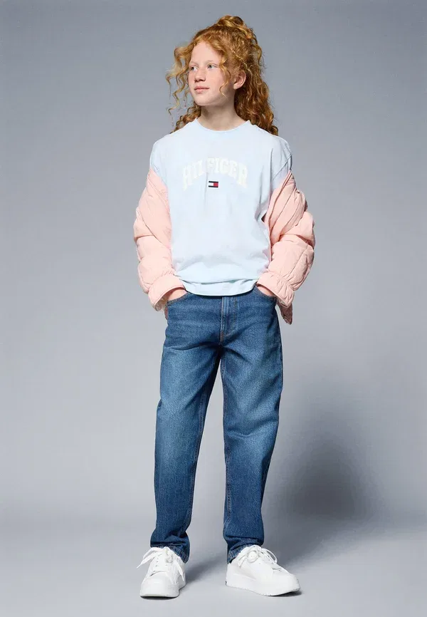 Футболка с принтом Varsity tee unisex, Tommy Hilfiger, Breezy Blue Heather, голубой — фото 2