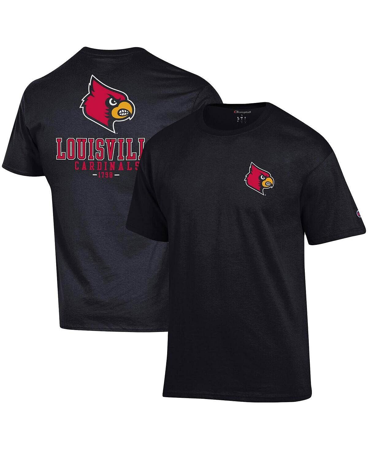 

Мужская черная футболка louisville cardinals stack 2-hit Champion, черный