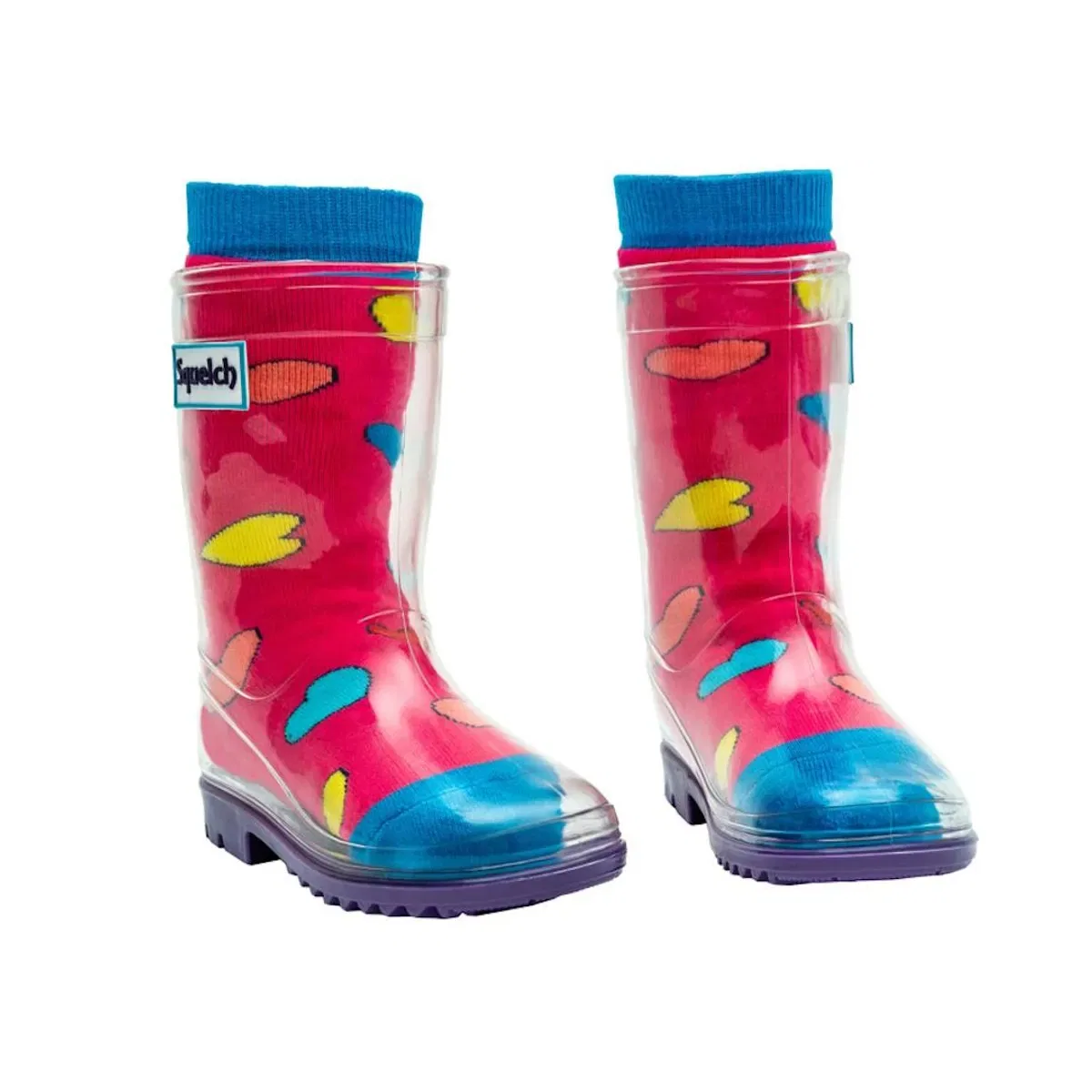 Детские плотные носки для резиновых сапог Hearts Squelch Wellies, Pink — фото 2