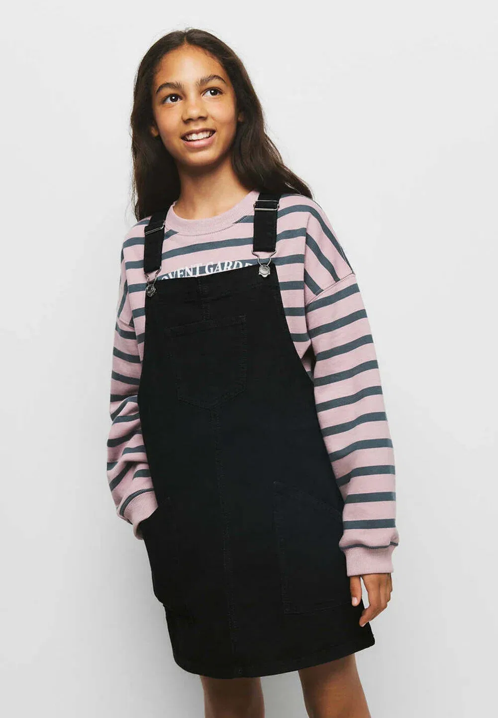 Детское джинсовое платье Mango Kids, Black Denim