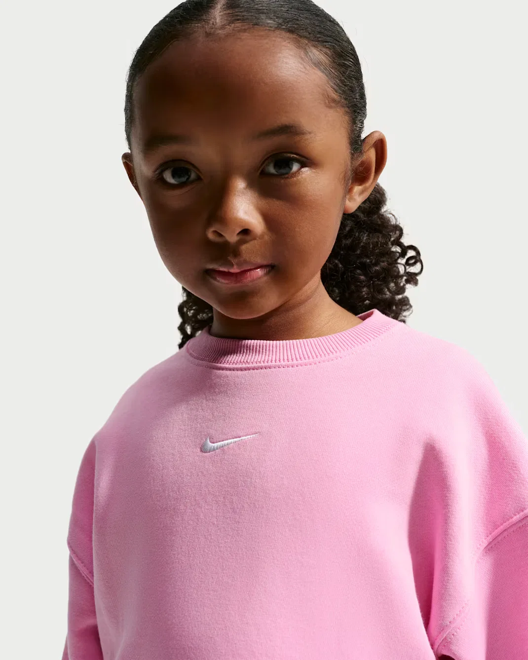 Детская флисовая футболка большого размера от Little Kids' Studio Nike Sportswear, Pink Rise — фото 3