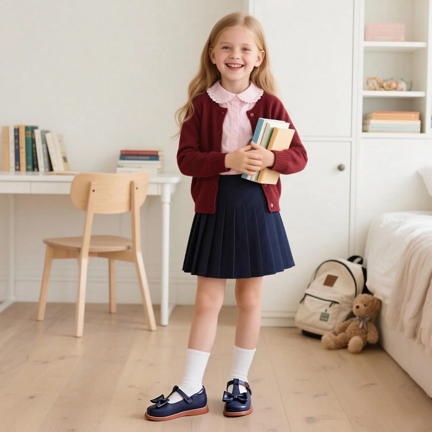 Детские туфли Мэри Джейн для девочек Otter MOMO, Navy Blue — фото 2