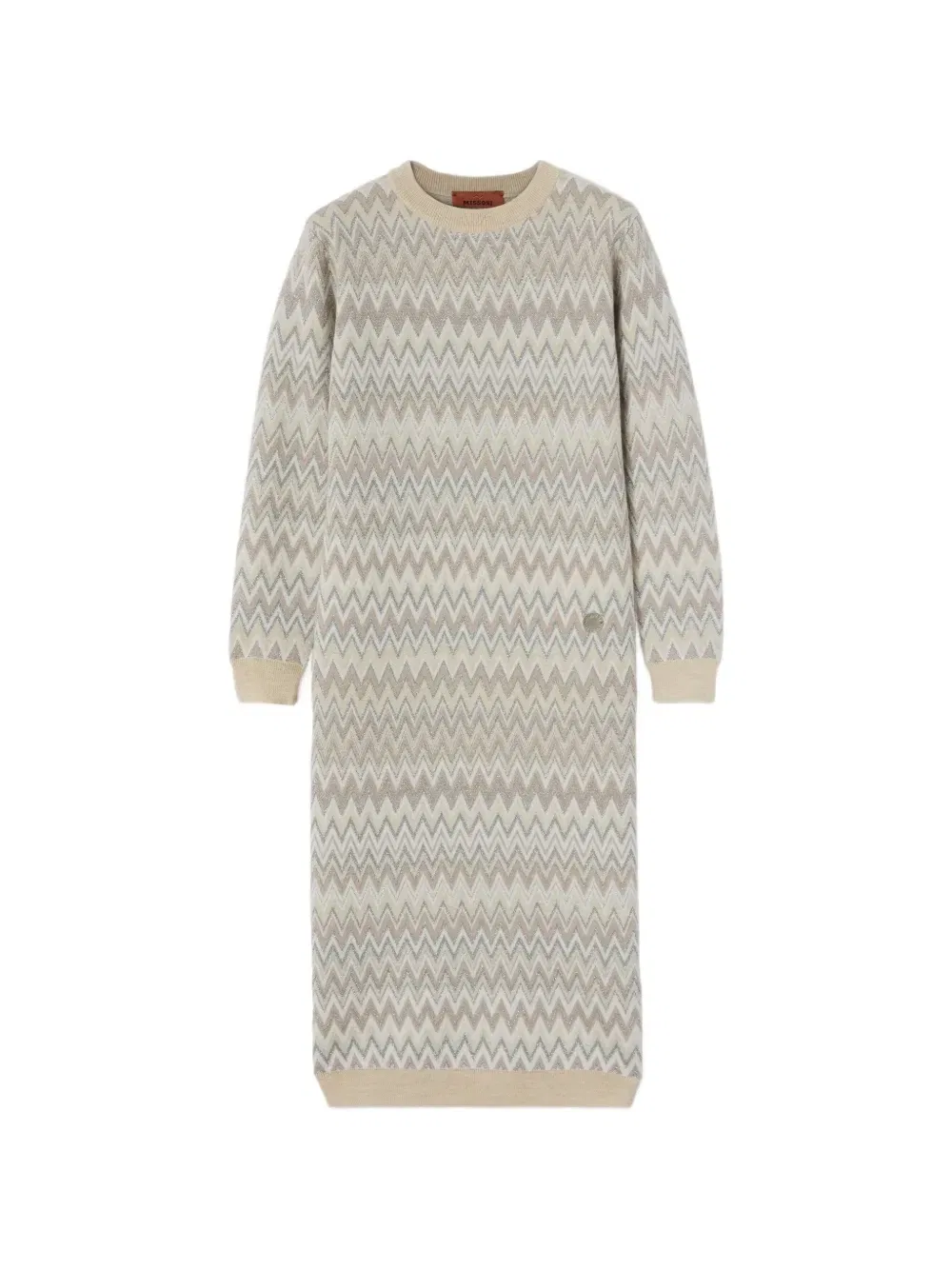 Платье вязаное в рубчик Missoni Kids, бежевый