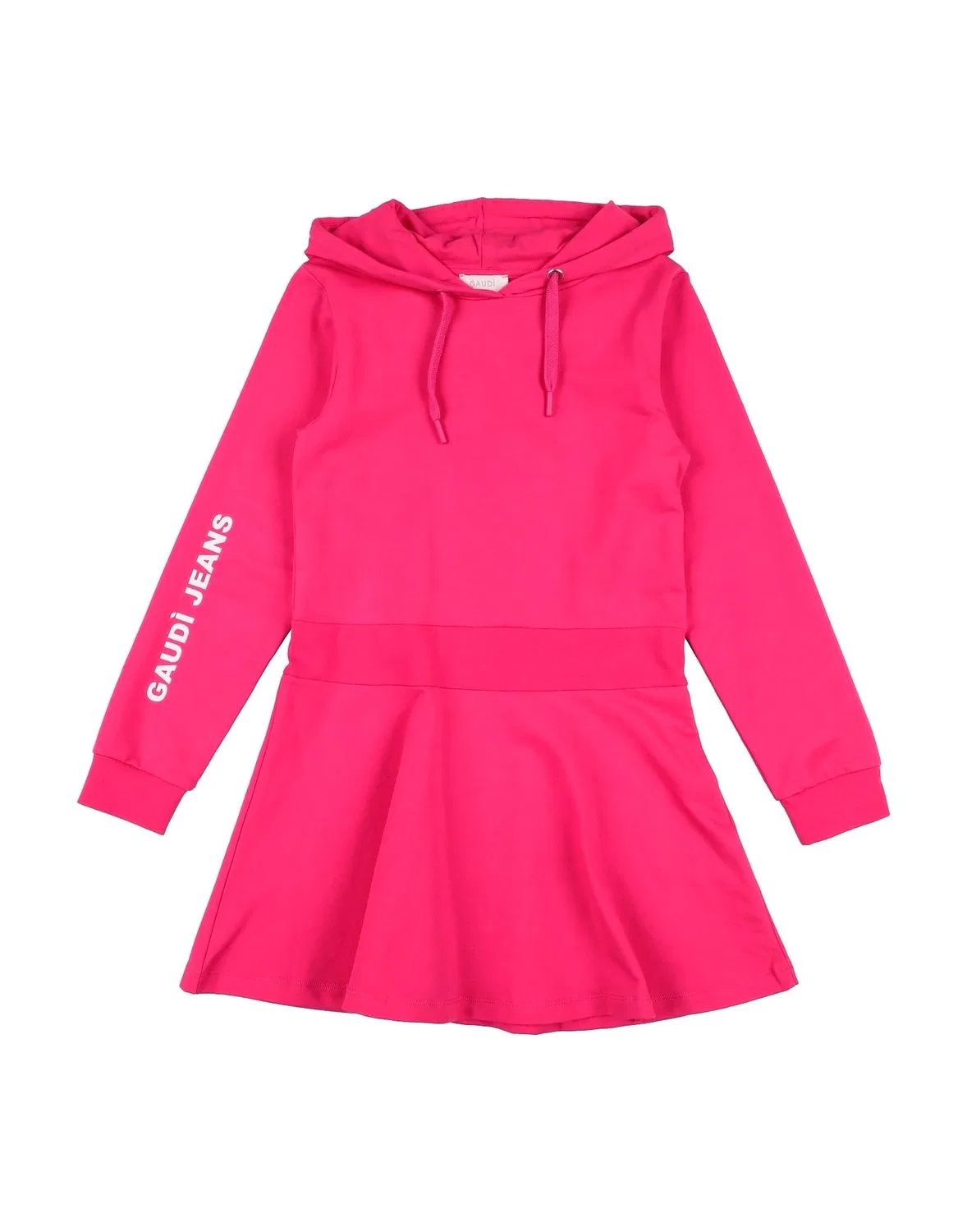 Детское платье из футера с капюшоном GaudÌ, фуксия