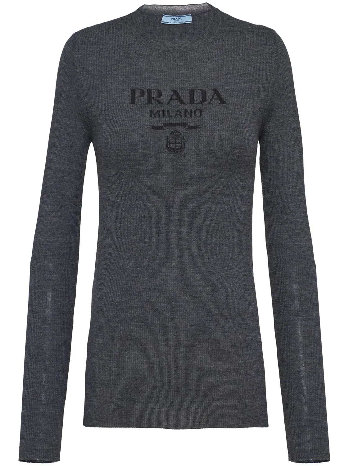 Джемпер с интарсией Prada, серый