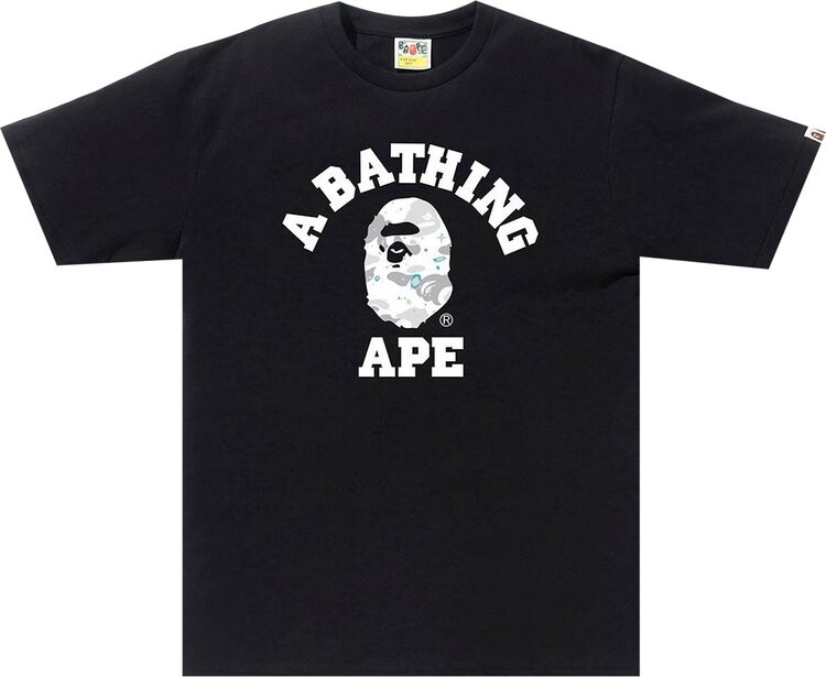 

Футболка BAPE Space Camo College Tee 'Black', черный