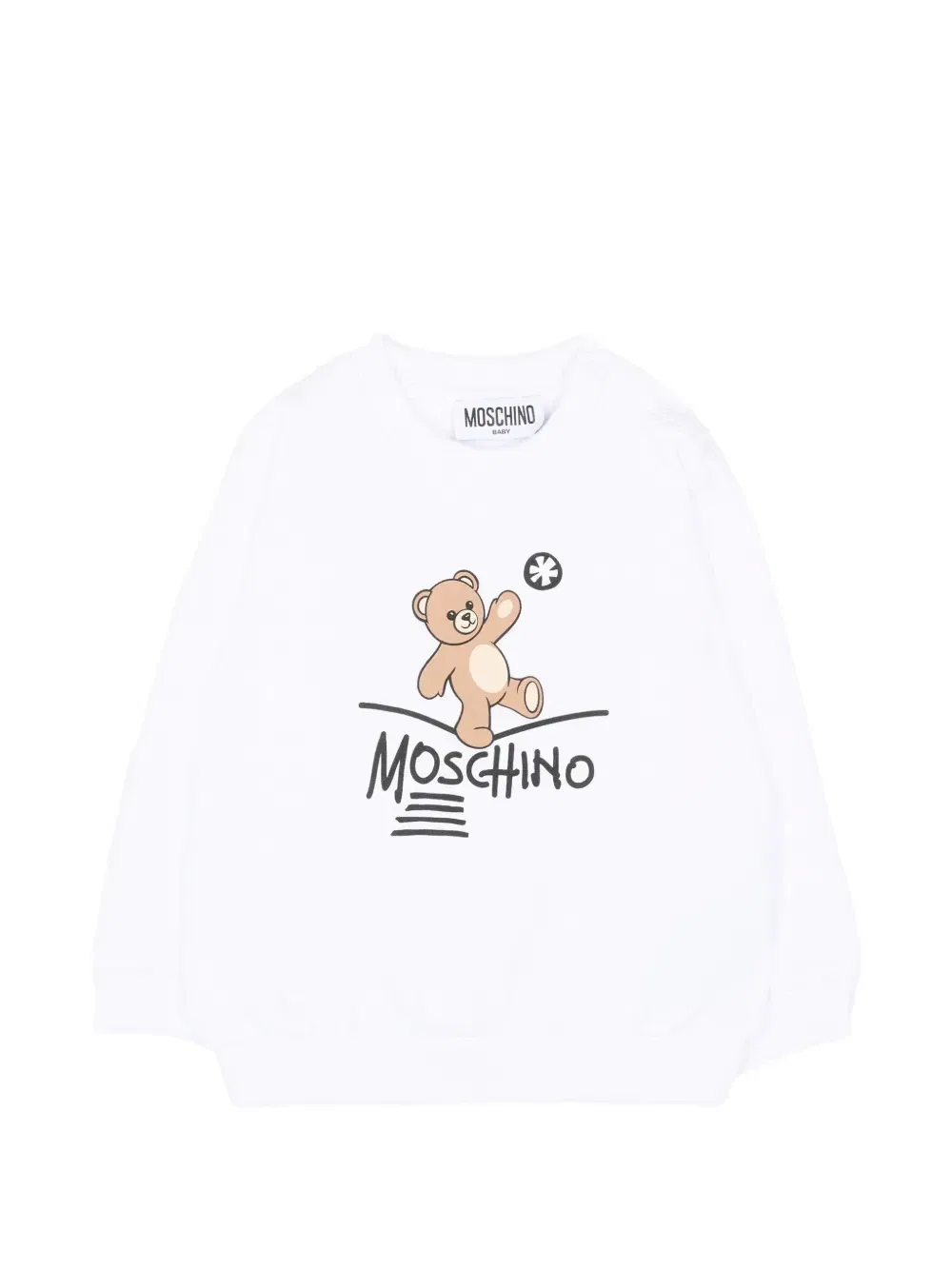 Толстовка с плюшевым медведем Moschino Kids, белый