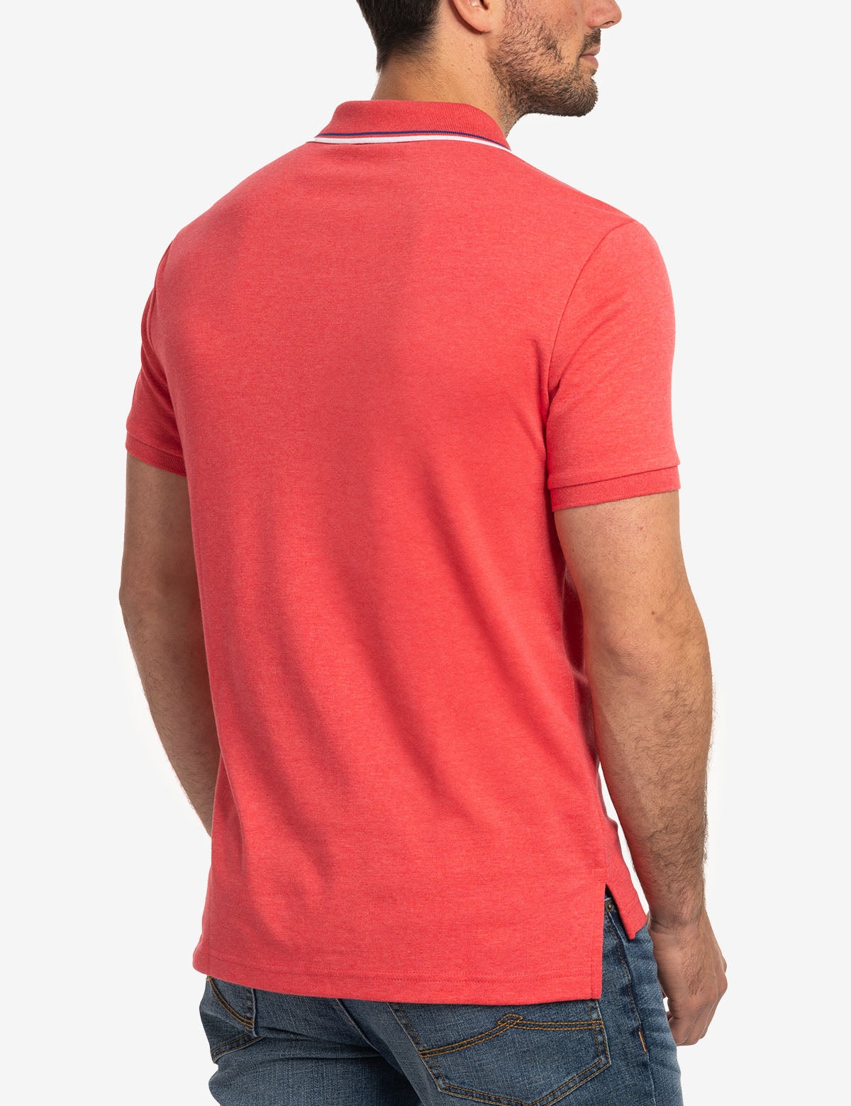 Футболка поло U.S. Polo Assn. Slim Fit Tipped Interlock, красный — фото 3