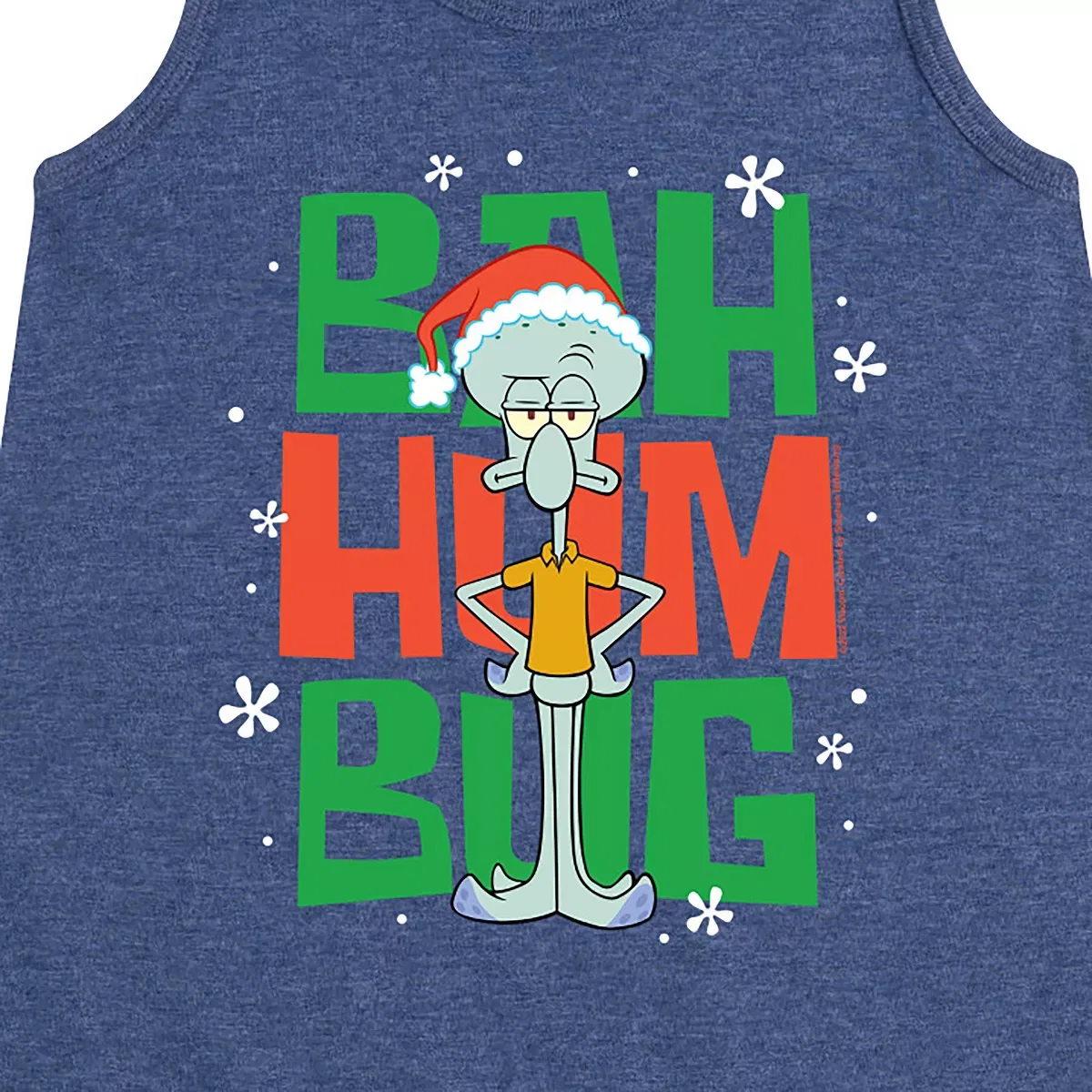 Детское платье-трапеция без рукавов SpongeBob SquarePants Squidward Bah Humbug, Heather Navy — фото 2