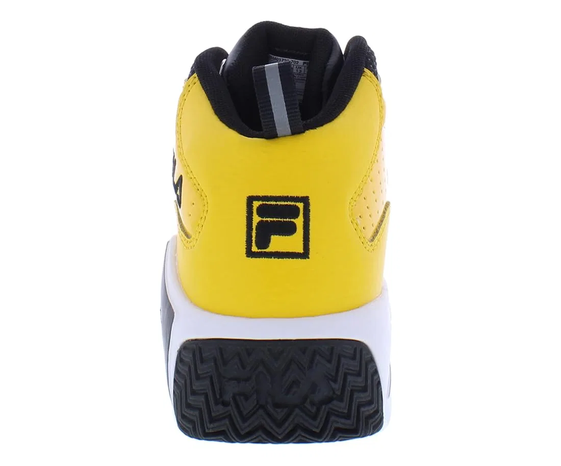 Детские кроссовки для мальчиков с принтом Kid's Fila Mb Fila, Yellow Black Yellow — фото 4