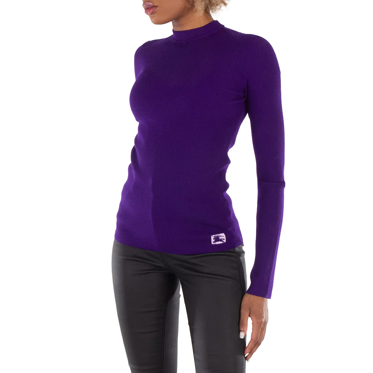 Свитер женский из шерстяной смеси Equestrian Knight Logo Wool Blend Sweater Burberry, Royal — фото 2
