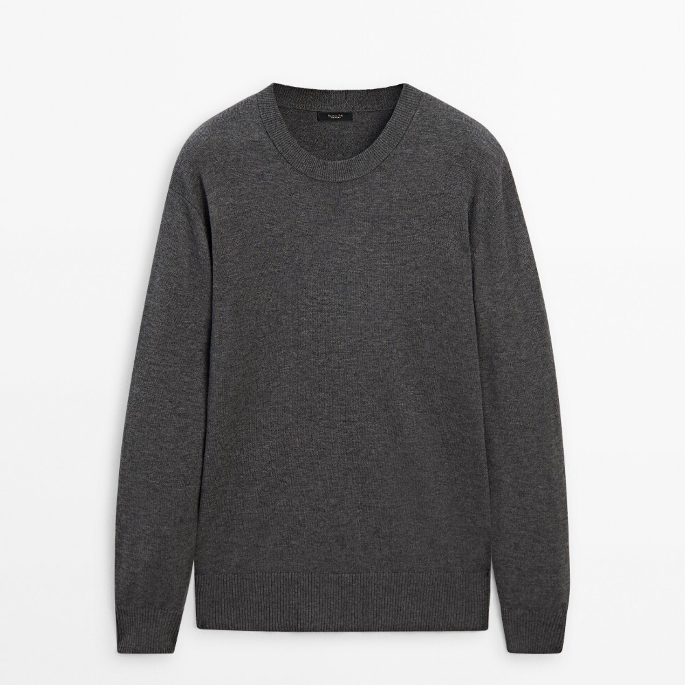 

Свитер Massimo Dutti Crew Neck Wool, темно-серый