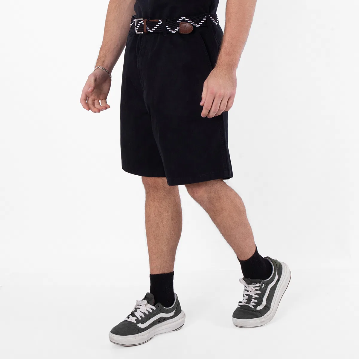 Шорты бермуды из твила Twill Weave Bermuda Cotton Shorts Burberry, Black — фото 2
