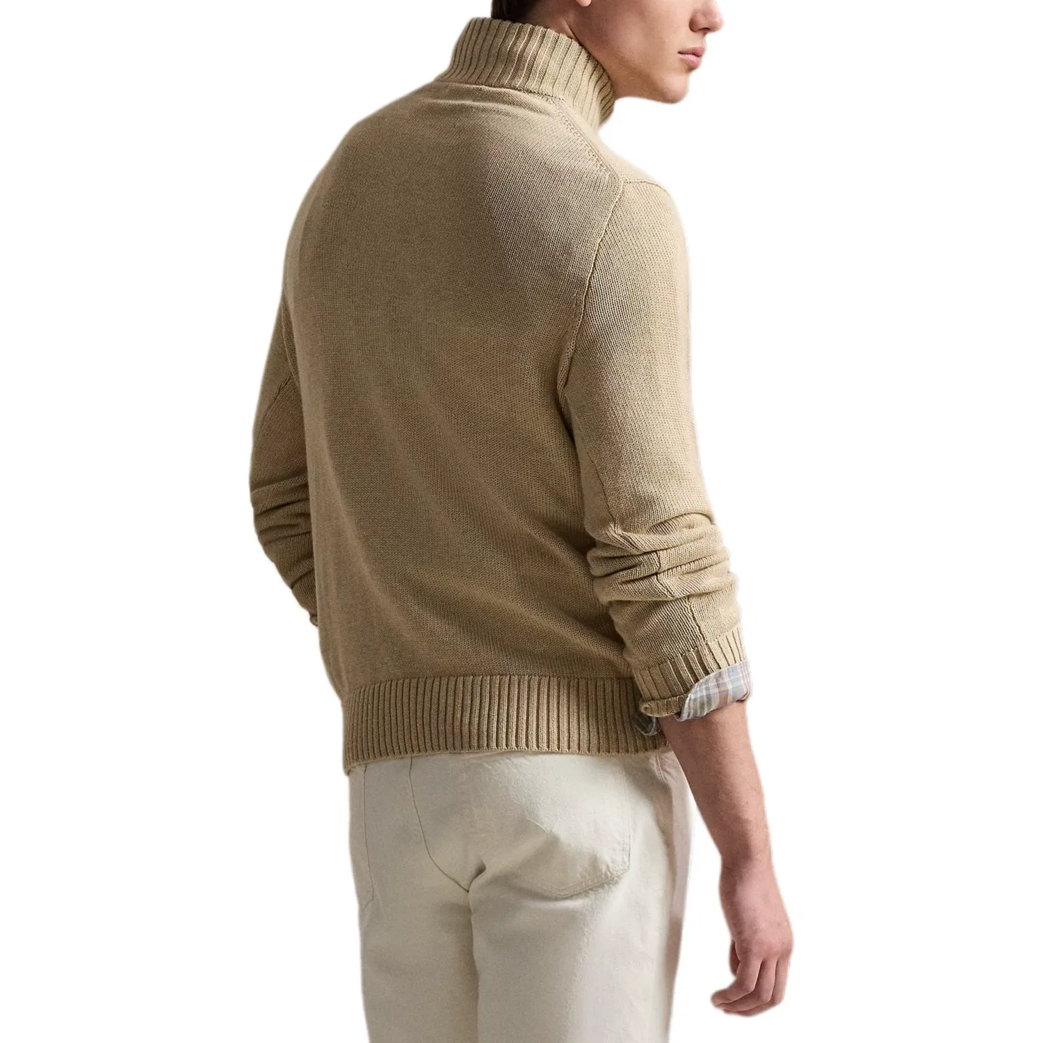 Мужской свитер с длинным рукавом и молнией Polo Ralph Lauren, Sand Dune Mixed Color — фото 4