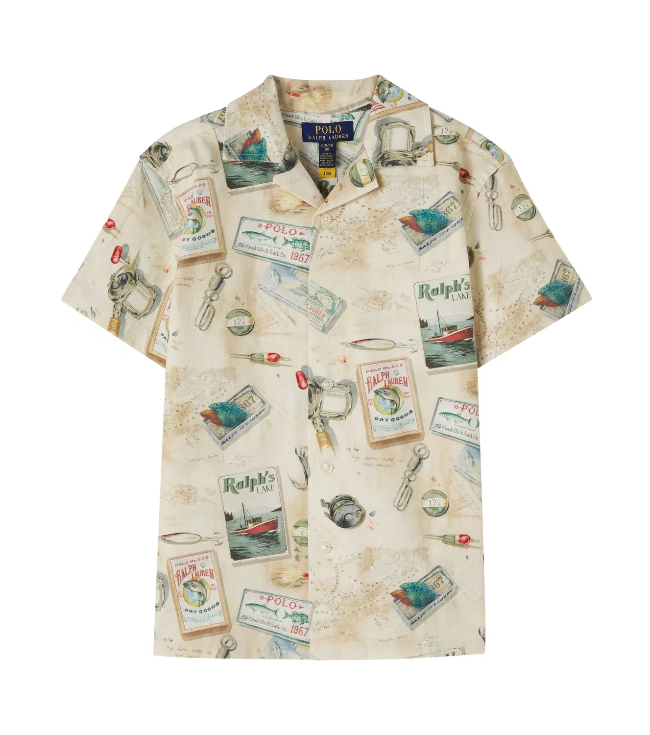 Рубашка с принтом Polo Ralph Lauren Kids, бежевый