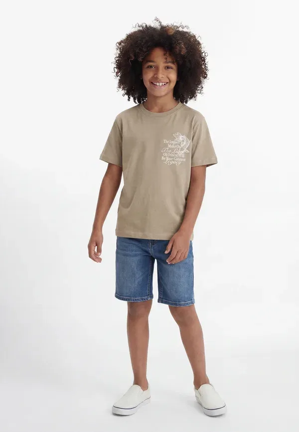 Футболка Jororiental с круглым вырезом и принтом Jack & Jones Junior, хаки