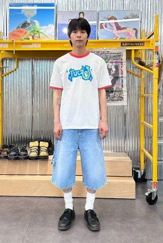 Детские джинсовые шорты свободного кроя с широкими штанинами BULKY WIDE DENIM SHORT, youthbath, Light Blue — фото 4