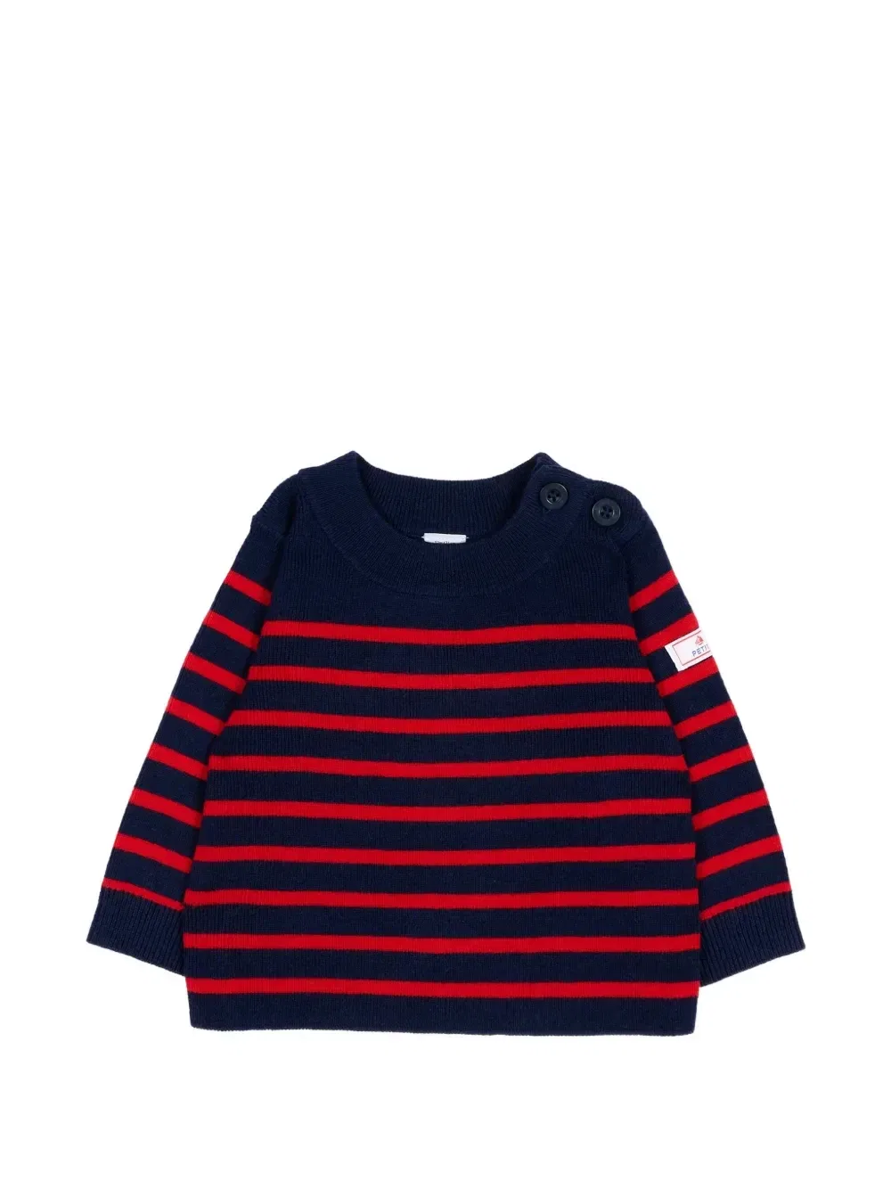 Полосатый джемпер с пуговицами Petit Bateau, синий