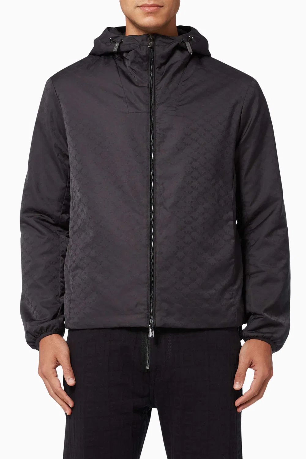 Куртка с капюшоном на молнии Monogram Emporio Armani