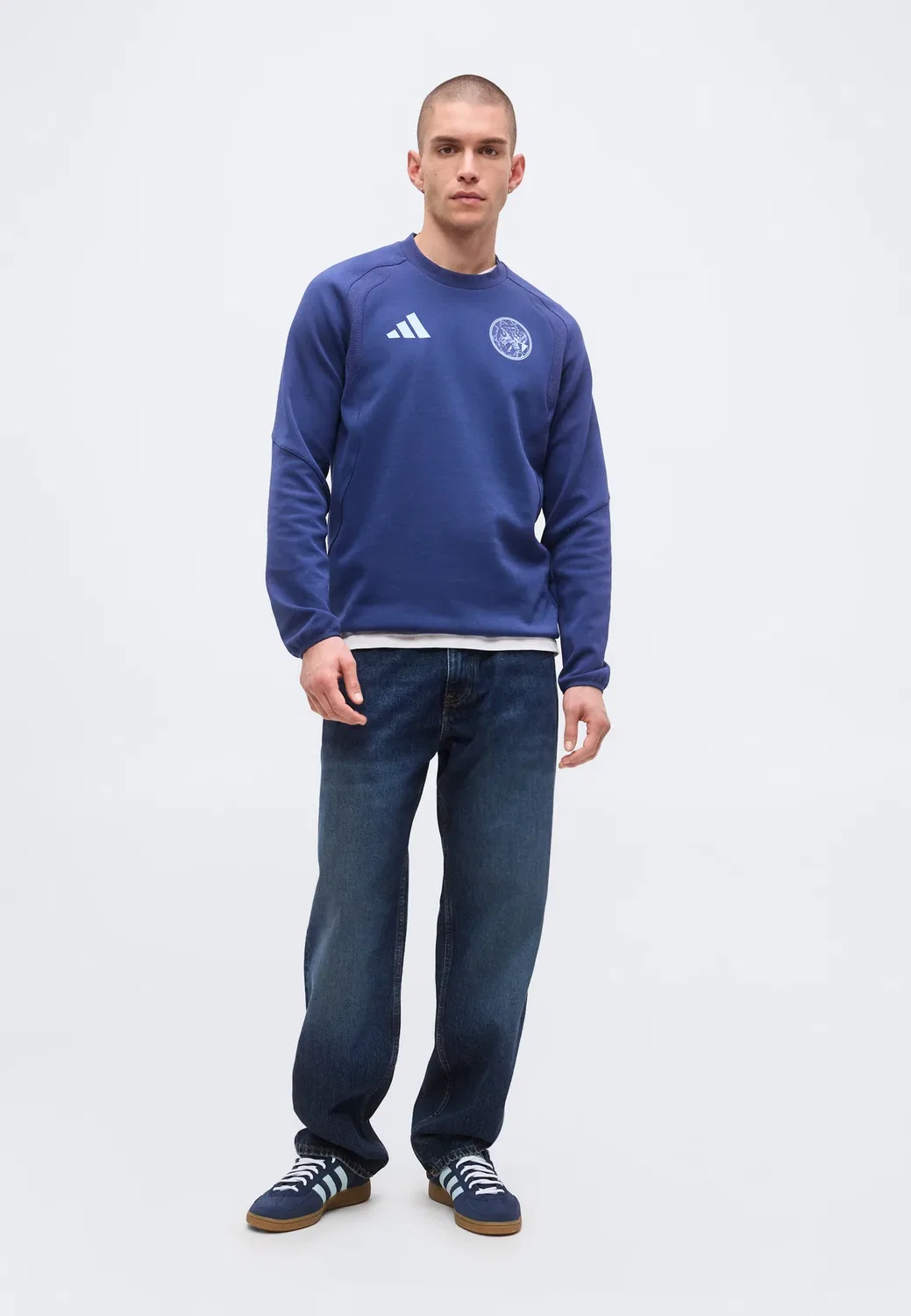 Толстовка Ajax Amsterdam Tiro Travel Crew Adidas Performance, Tech Indigo — фото 2