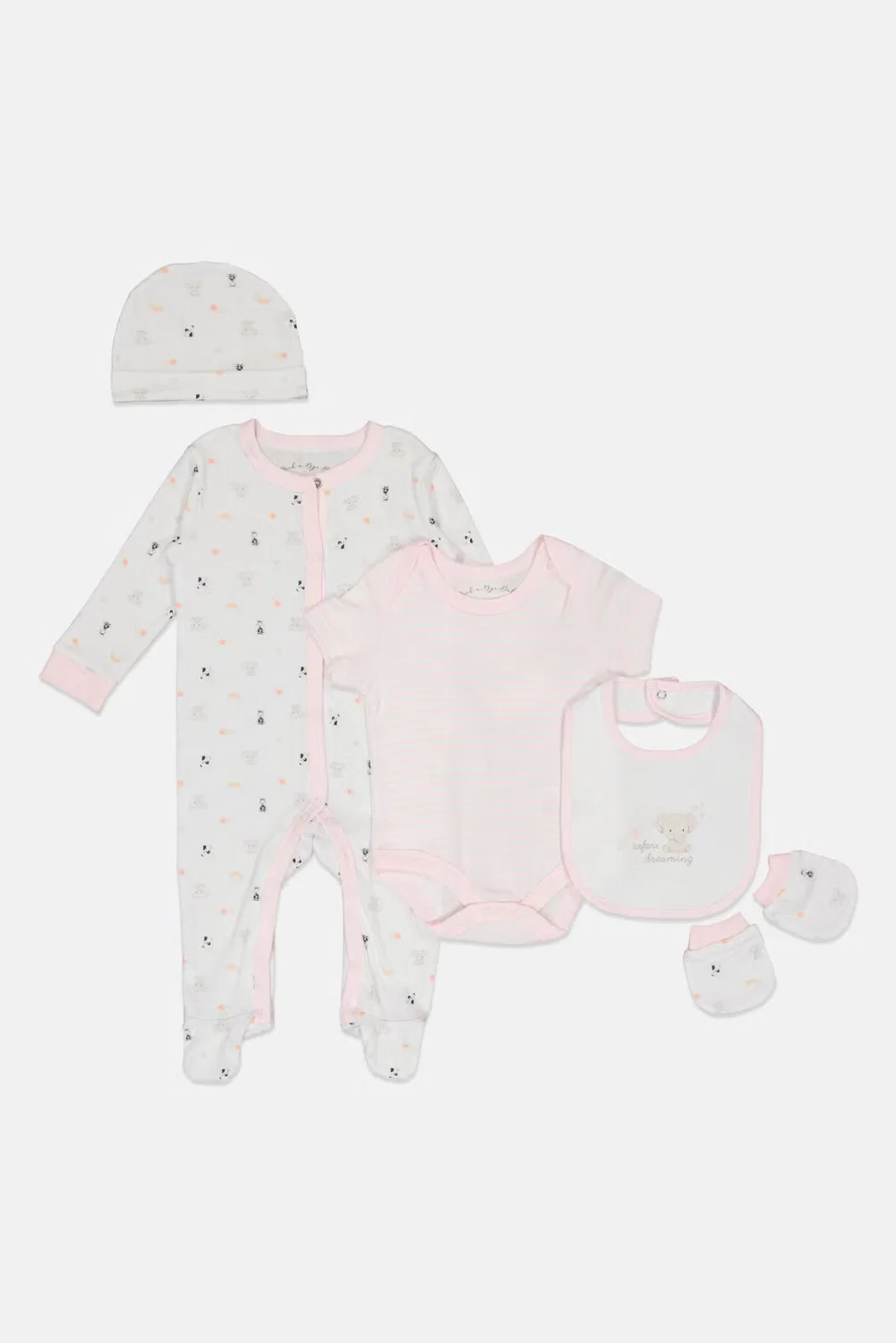 Комплект детской одежды с принтом из 5 предметов Rock-A-Bye Baby Boutique, разноцветный — фото 3