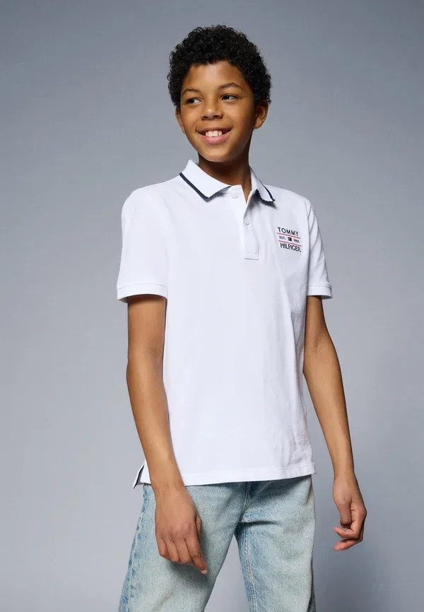 Поло хлопковое Flag Tommy Hilfiger White, белый