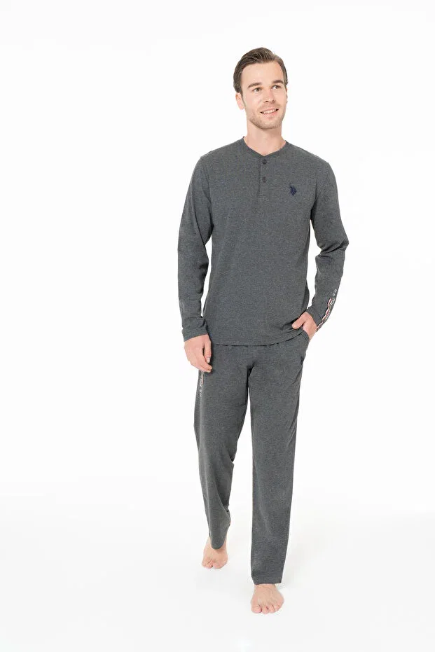 Мужской комплект пижам с длинным рукавом U.S. Polo Assn., Anthracite Melange