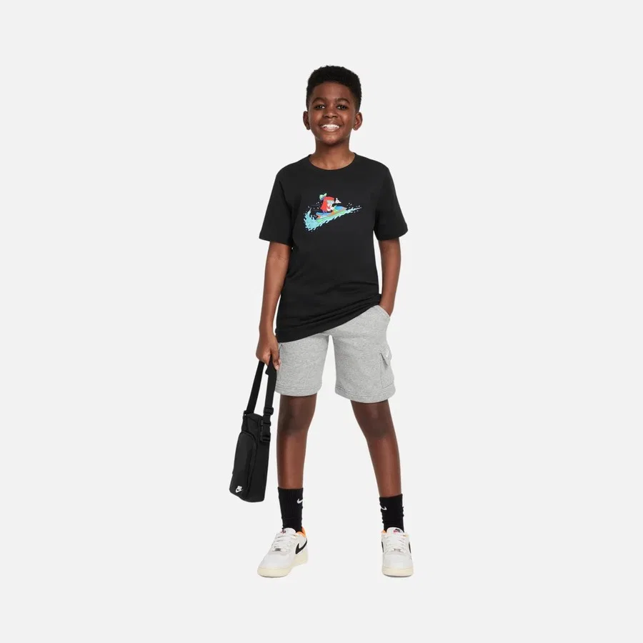 Детская футболка с коротким рукавом Sportswear Boxy 1 Graphic Sleeve Nike, Черный — фото 4