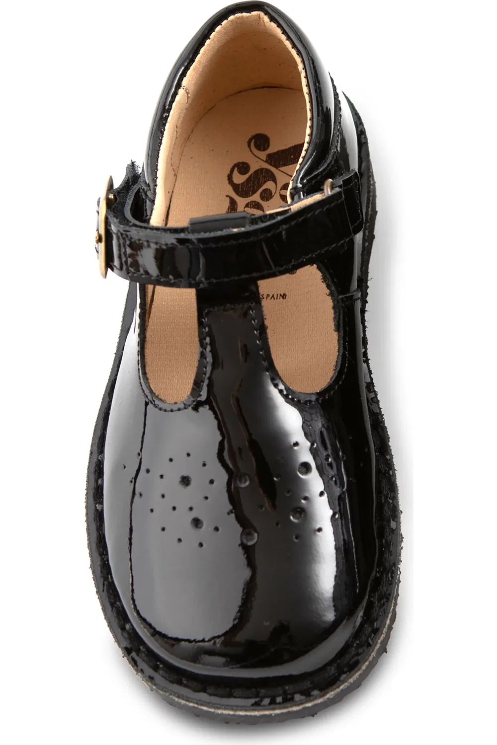 Детские сандалии brogue с пряжкой Penny Young Soles, Black Patent — фото 4