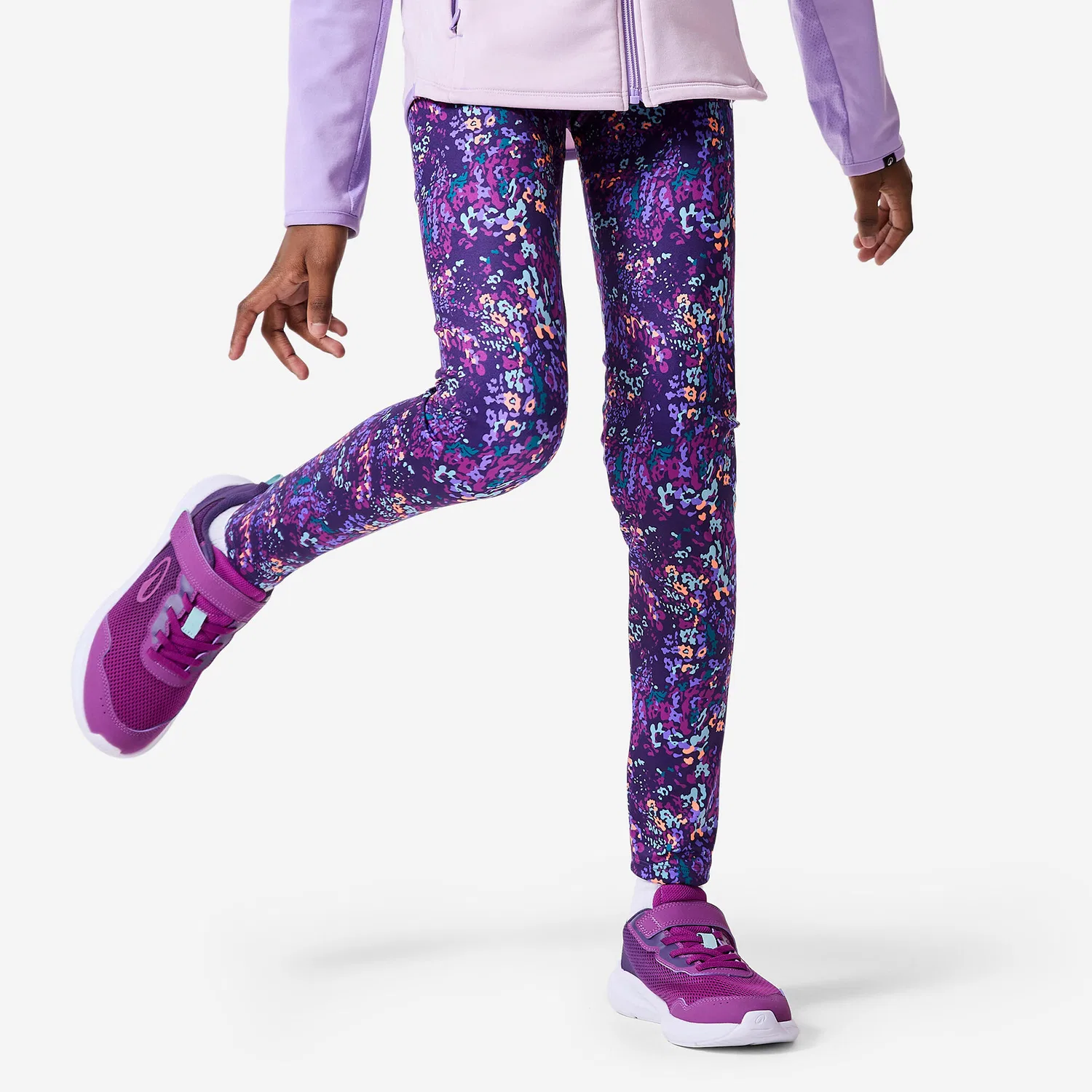 Детские леггинсы с принтом Madchen atmungsaktiv Decathlon, Orchideenviolett