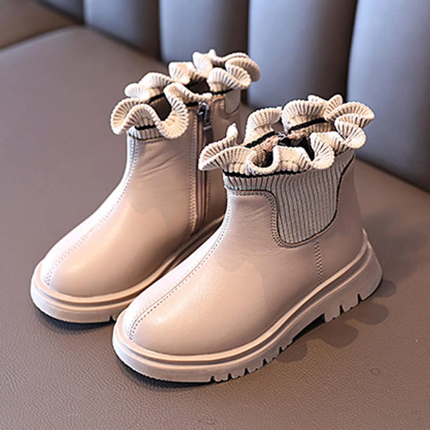 Детские сапоги для девочек с принтом Snow Shoes Kids Girls Shoes Solid Color Short Boots Shoes Fashion Non Slip Rain Boots for Girls Toddler Size 6, Pink — фото 3