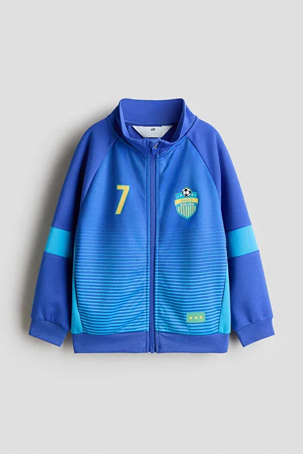 Детское худи с длинным рукавом H&M, Bright Blue/Brazil