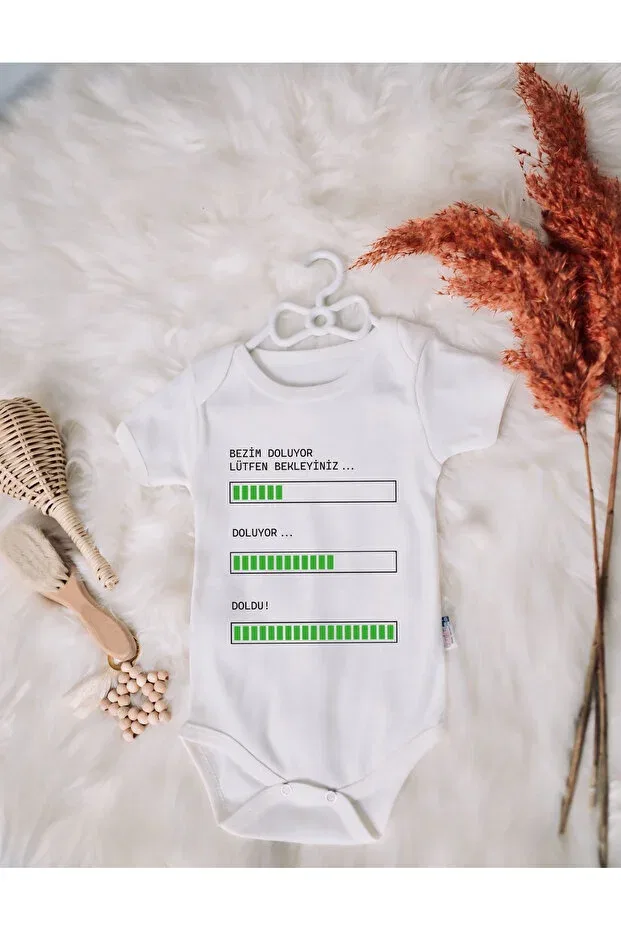 Детское боди для новорожденных хлопковое Organic 100% cotton filling printed Sparkly Baby, White
