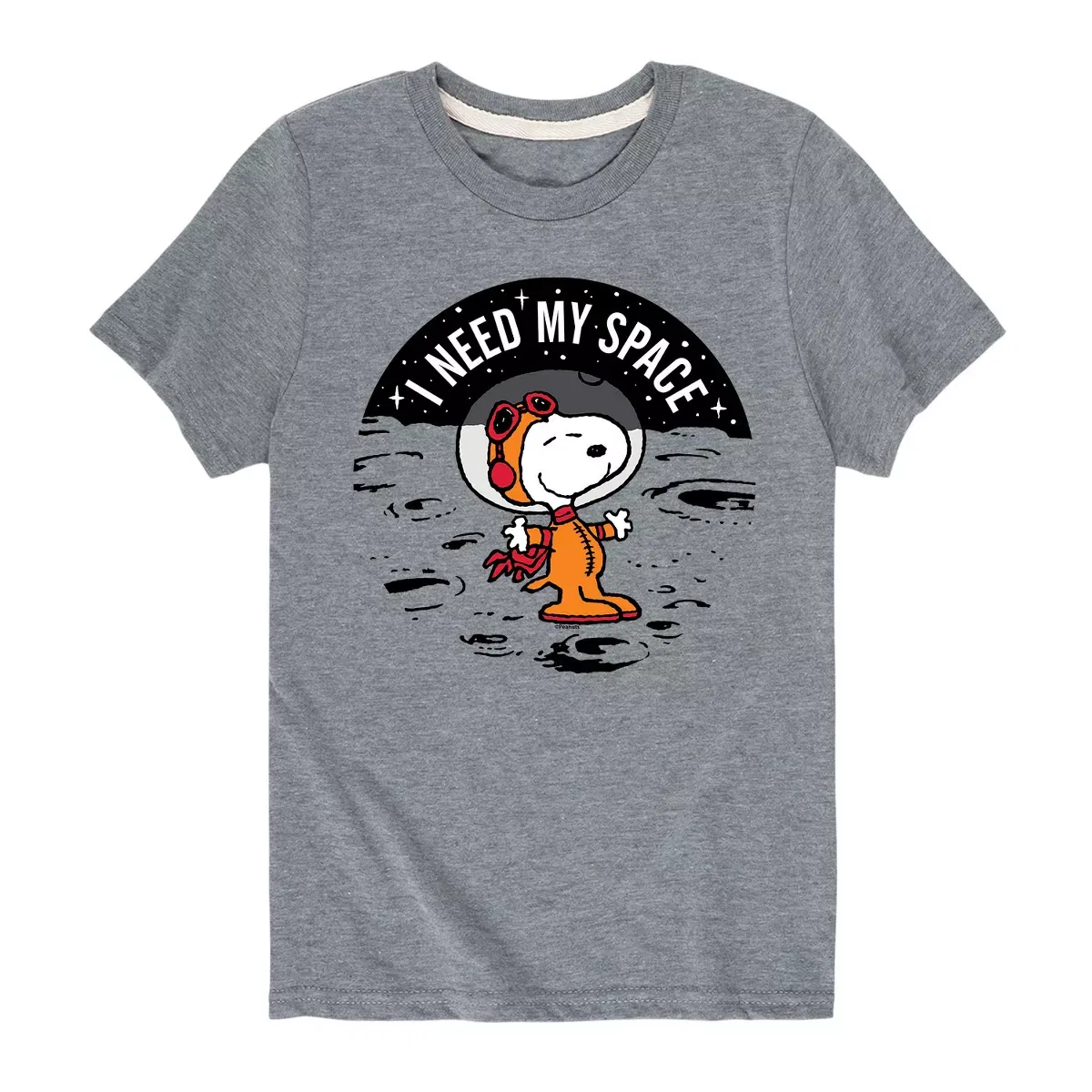 Детская футболка с принтом I Need My Space Peanuts, Heather Grey