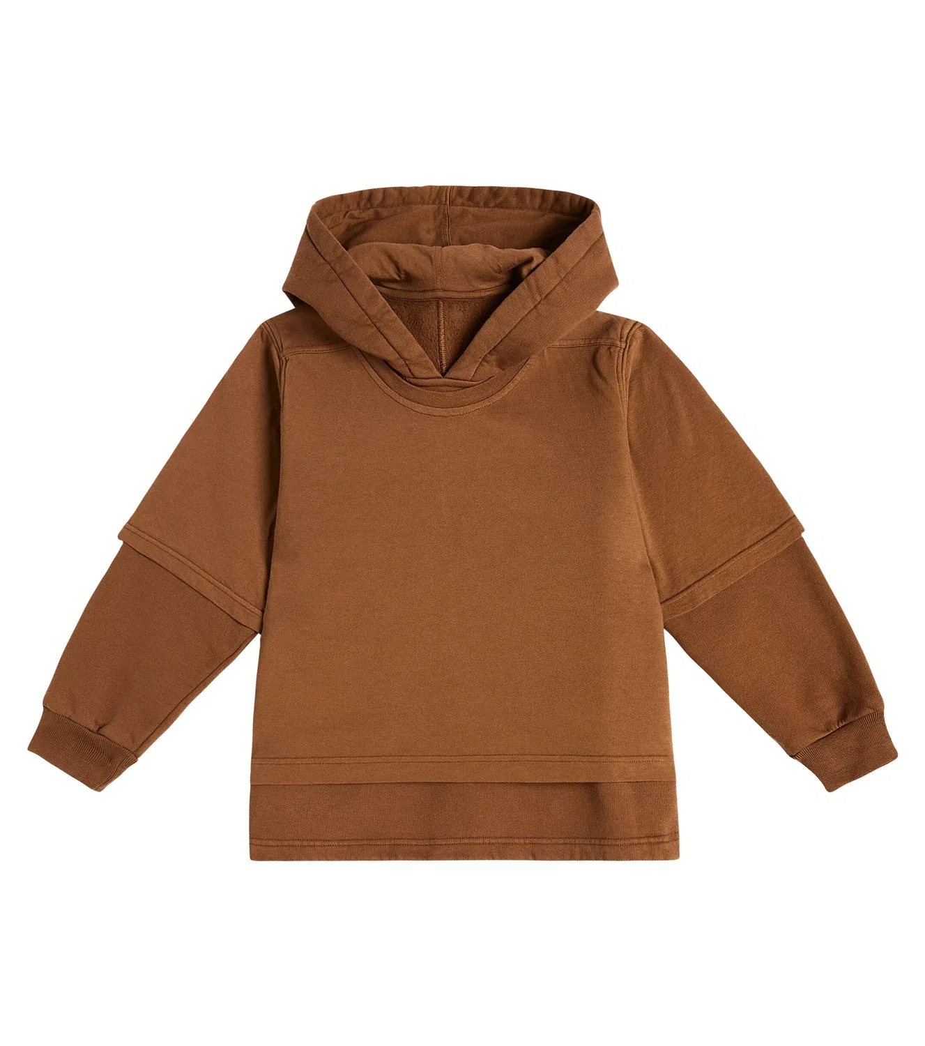 Худи из хлопкового джерси Hustler Rick Owens Kids, коричневый