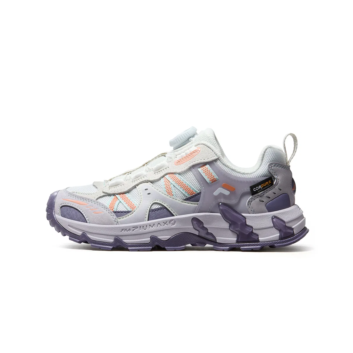 Детские кроссовки с шнуровкой FILA KIDS, Heather Grey/Marble Purple