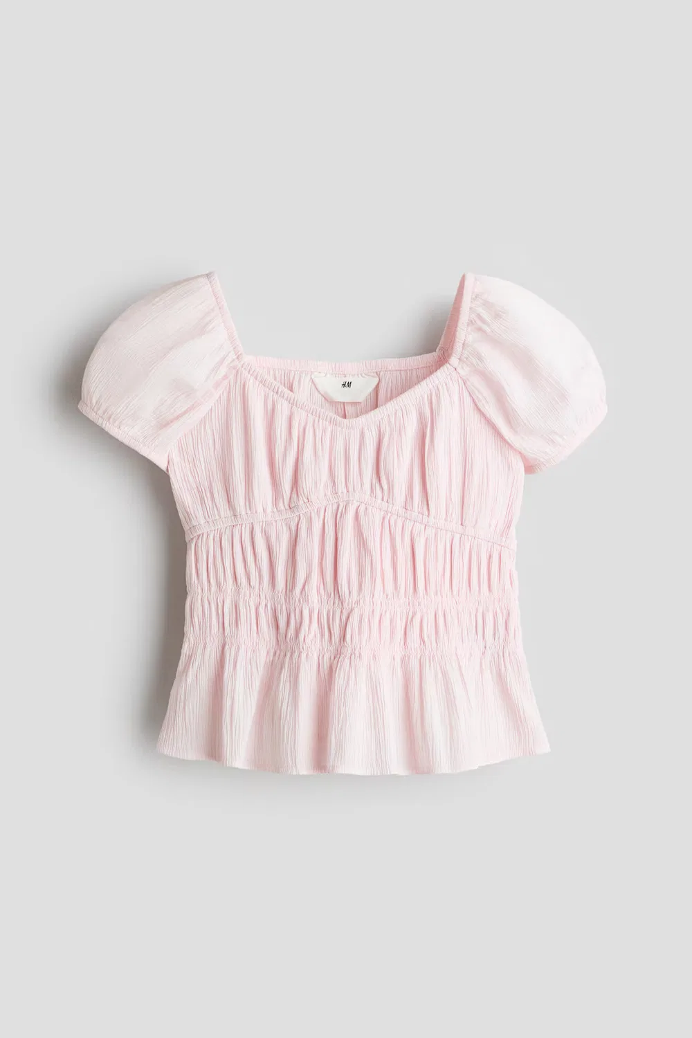 Мятая хлопковая блузка H&M, Hellrosa