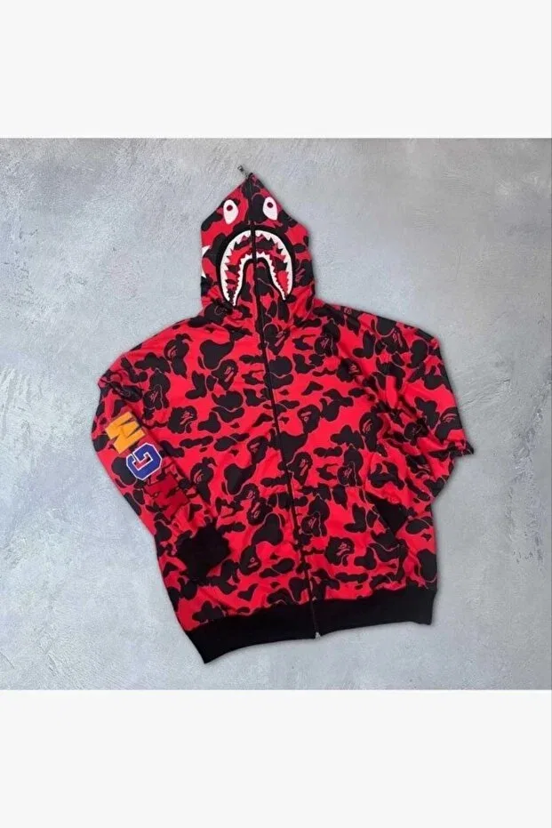 Кардиган Bape с вышивкой, капюшоном и застежкой-молнией Generic Brands