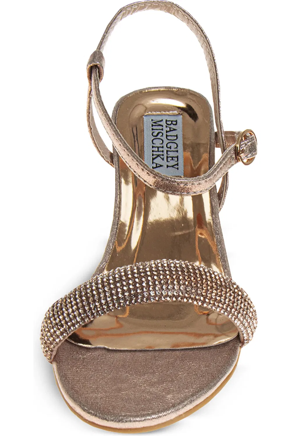 Детские сандалии с кристаллами Rhinestone Badgley Mischka Collection, Rose Gold — фото 3