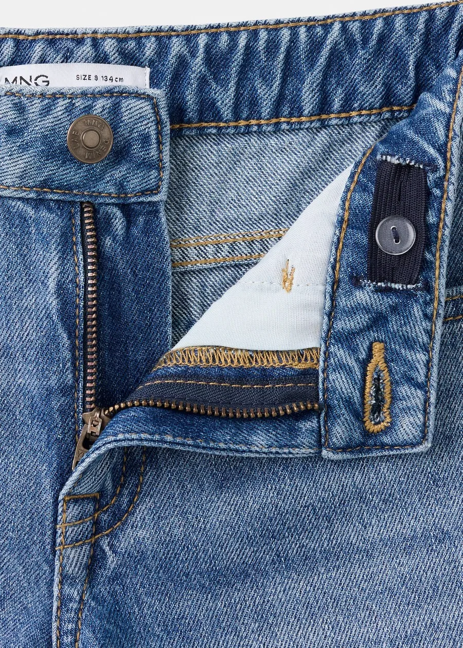 Детские джинсы MANGO KIDS, стандартного кроя, синего цвета — фото 4