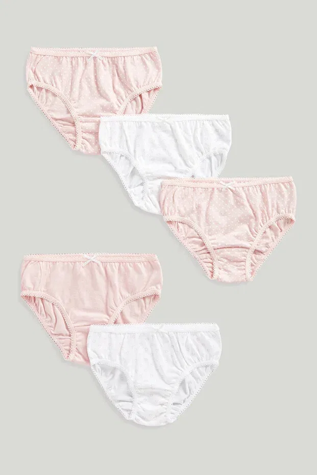Детский комплект трусиков для девочек 5-предметный 5-Piece Mothercare, Pink