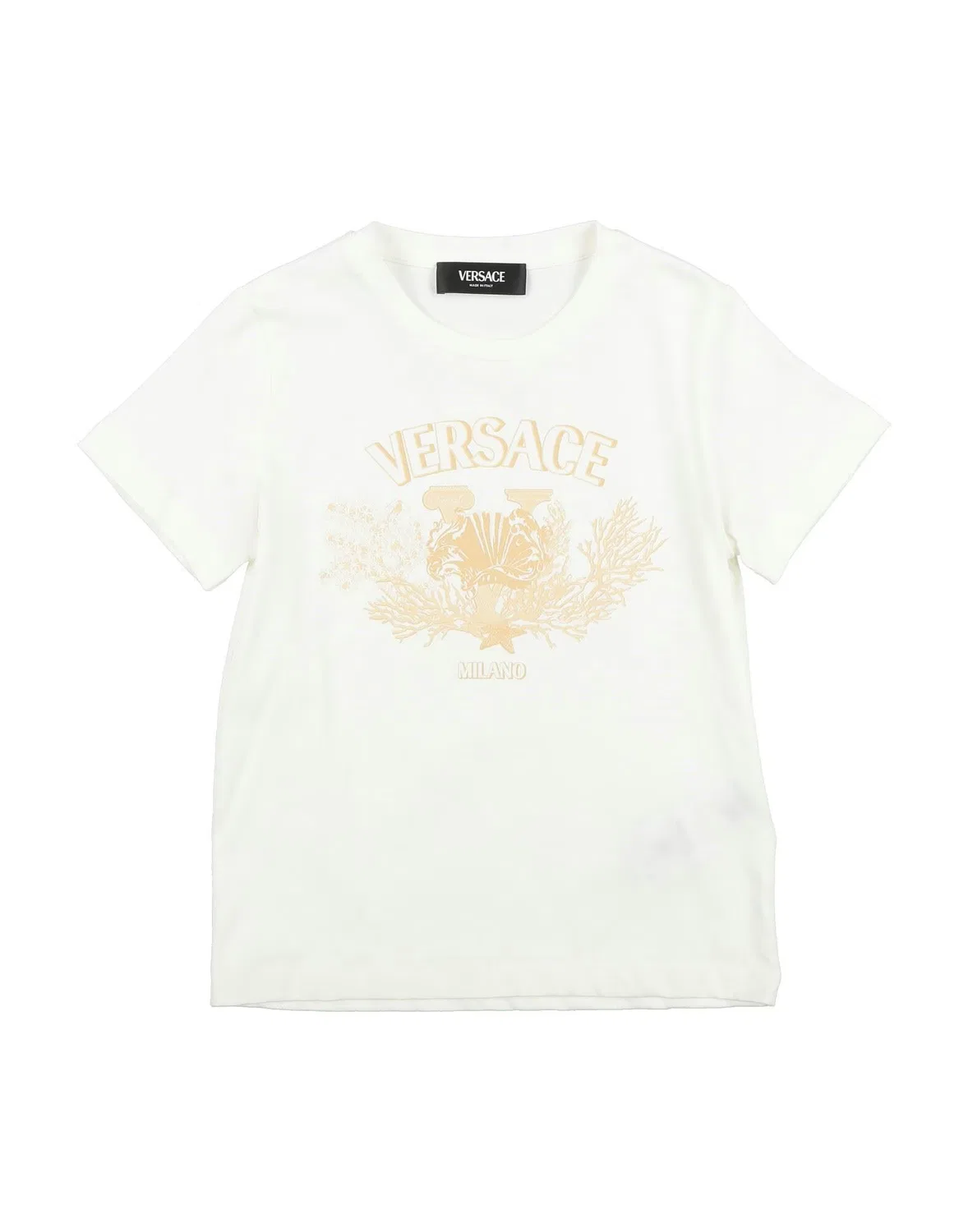 Детская футболка для девочек с принтом Versace Young, айвори