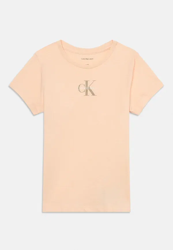 Набор из двух футболок с монологом Slim Monologo Calvin Klein Jeans, белый/персиковый — фото 4