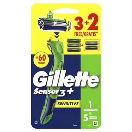Бритвенный станок с 5 сменными картриджами Gillette Sensor 3 U&G