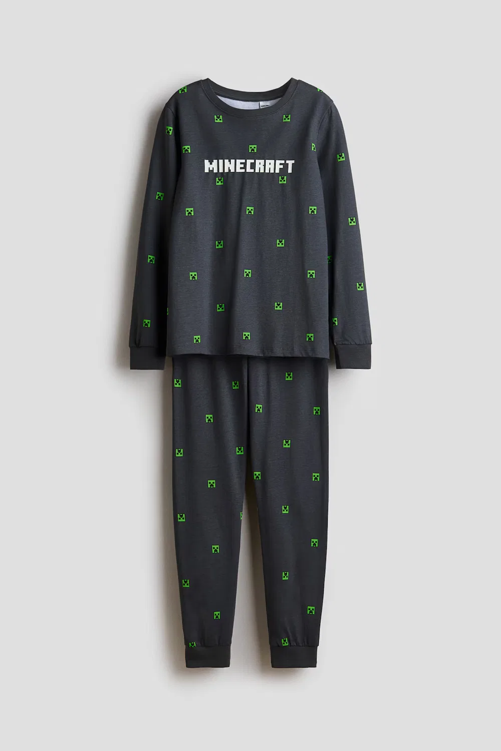 Пижама с принтом из хлопкового трикотажа H&M, Dunkelgrau/Minecraft