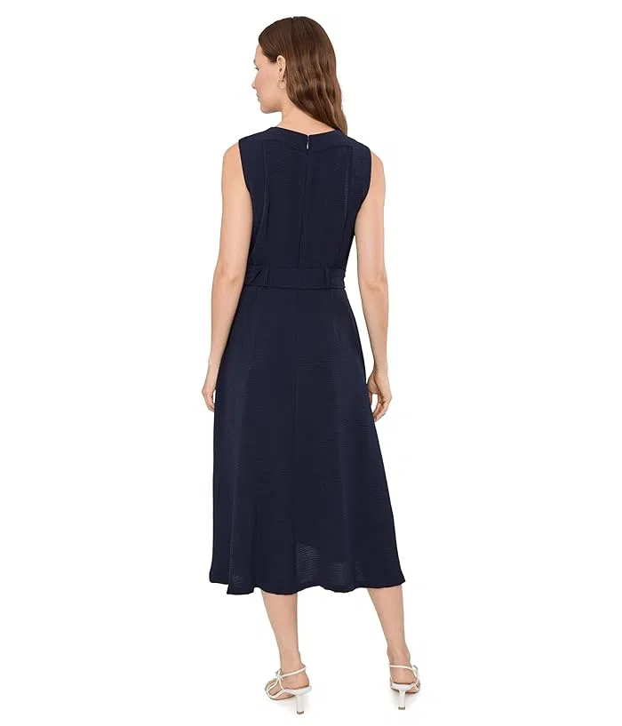 Платье A-силуэта Sleeveless Belted High Low Calvin Klein, Indigo — фото 3